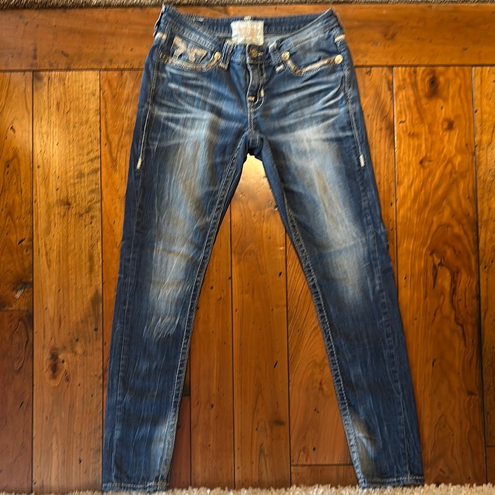 Toms Blue Skinny Jeans with Distressed Design